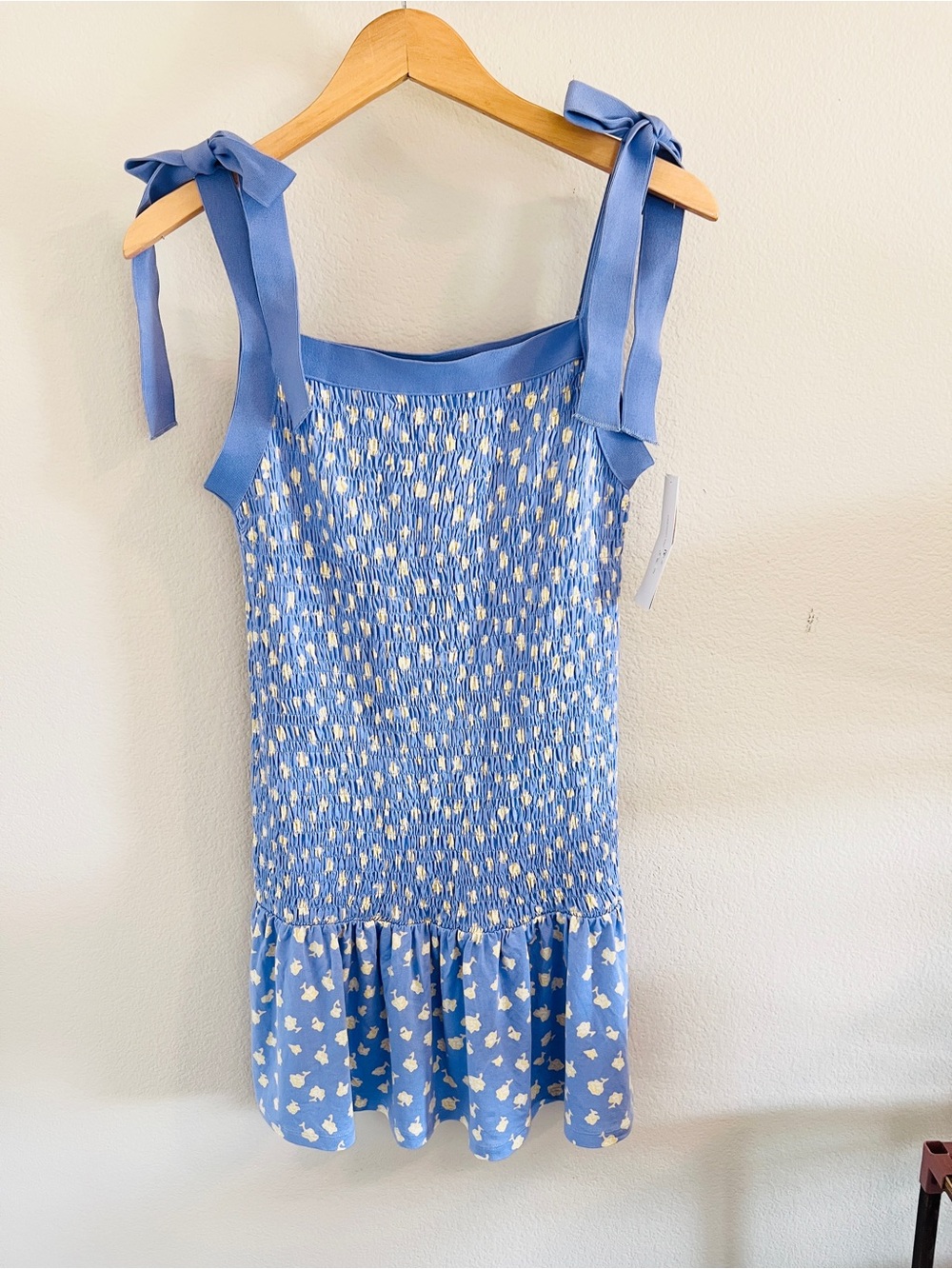 French Connection Womens Peony Doria Ruched Dress Paradiso Blue NWT Size Medium